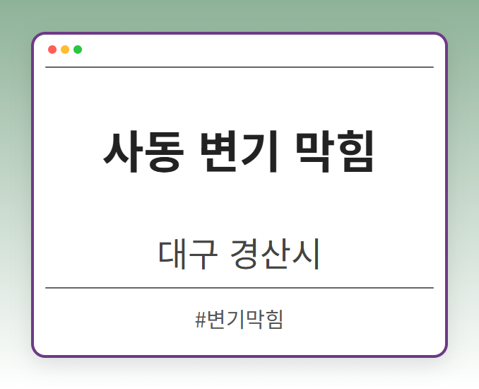 사동 변기 막힘 - 대구 경산시 사동 변기 막힘 전문업체